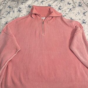 Aerie Pink Quarter Zip Sweater